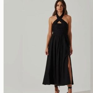 ASTR the Label Zaria Halter Midi Dress Black
